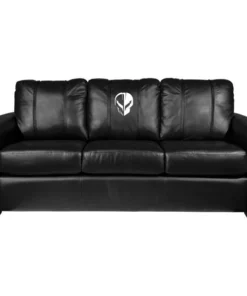 Dreamseat Silver Sofa with Corvette Jake Symbol White Logo