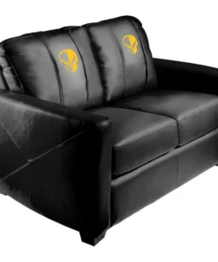 Dreamseat Silver Loveseat with Corvette Jake Symbol Yellow Logo