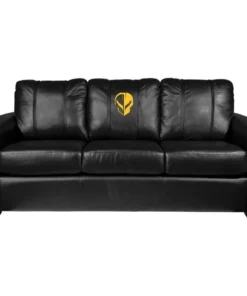 Dreamseat Silver Sofa with Corvette Jake Symbol Yellow Logo