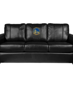 Dreamseat Silver Sofa with Golden State Warriors Global Logo