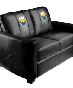 Dreamseat Silver Loveseat with Golden State Warriors Secondary Logo