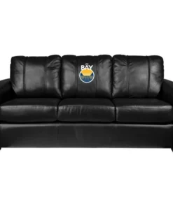Dreamseat Silver Sofa with Golden State Warriors Secondary Logo