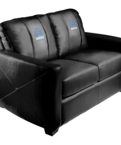 Dreamseat Silver Loveseat with Memphis Grizz Gaming Logo