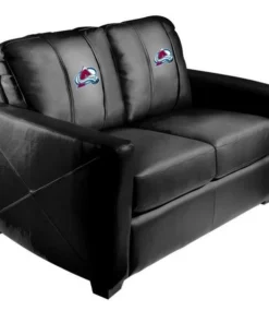 Dreamseat Silver Loveseat with Colorado Avalance Logo