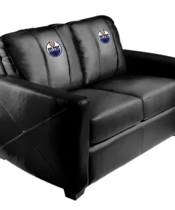 Dreamseat Silver Loveseat with Edmonton Oilers Logo