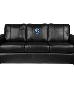 Dreamseat Silver Sofa with Seattle Kraken Primary Logo