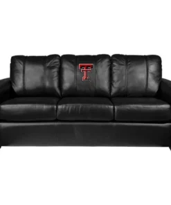 Dreamseat Silver Sofa with Texas Tech Red Raiders Logo