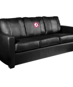 Dreamseat Silver Sofa with Alabama Crimson Tide Logo