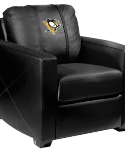 Dreamseat Silver Club Chair with Pittsburgh Penguins Logo