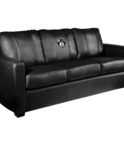 Dreamseat Silver Sofa with Brooklyn Nets Logo