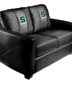 Dreamseat Silver Loveseat with Michigan State Secondary Logo