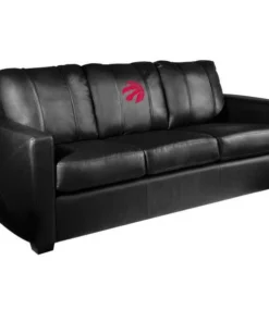 Dreamseat Silver Sofa with Toronto Raptors Primary Red Logo
