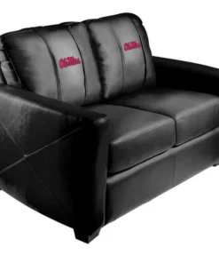 Dreamseat Silver Loveseat with Mississippi Rebels Logo
