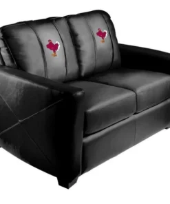 Dreamseat Silver Loveseat with Virginia Tech Hokies Stand Logo