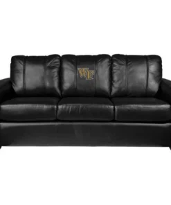 Dreamseat Silver Sofa with Wake Forest Demon Deacons Logo