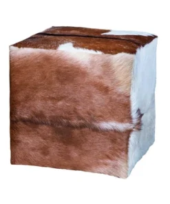 Elk Home Goat Hide Ottoman