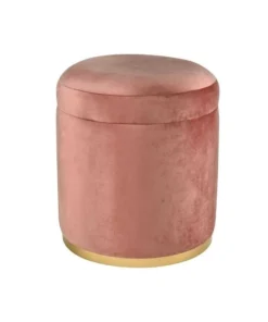 Elk Home Raina Ottoman - Dusty Terracotta