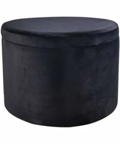 Elk Home Linder Ottoman - Black