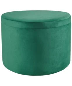 Elk Home Linder Ottoman - Emerald
