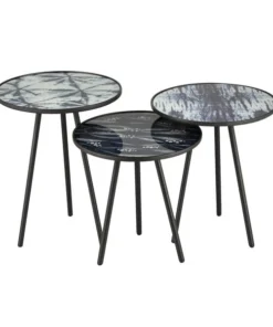 Elk Home Gregg Accent Tables, Blue, PK 3