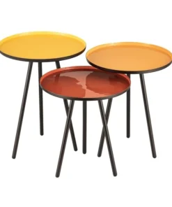 Elk Home Gregg Accent Tables, Yellow PK 3