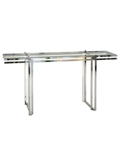 Et2 Rosen 6-Light 59" Wide Polished Chrome Console Table