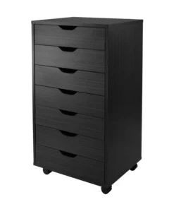 Winsome Wood CABINET BLK WOOD 7SHELV