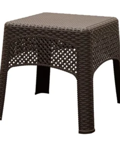 Adams Earth Brown Square Resin Woven Side Table