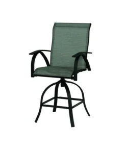 Living Accents Roscoe Black Steel Frame Sling Swivel Chair