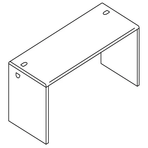 Hon 38000 Series Desk Shell, 60w x 24d x 29-1/2h, Mahogany/Charcoal - Image 5