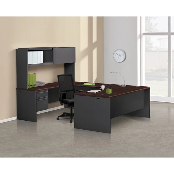 Hon 38000 Series Desk Shell, 60w x 24d x 29-1/2h, Mahogany/Charcoal - Image 3