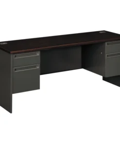 Hon 38000 Series Kneespace Credenza, 72w x 24d x 29.5h, Mahogany/Charcoal