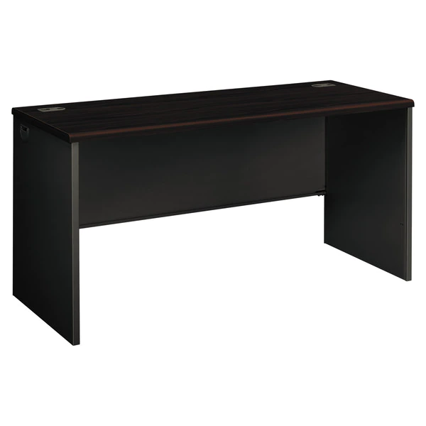 Hon 38000 Series Desk Shell, 60w x 24d x 29-1/2h, Mahogany/Charcoal