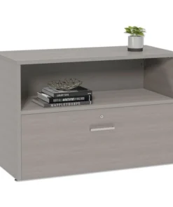 Linea Italia. Urban 36" Credenza, Bottom Pedestal, 35.25w x 15.25d x 23.75h, Ash