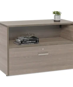 Linea Italia. Urban 36" Credenza, Bottom Pedestal, 35.25w x 15.25d x 23.75h, Walnut