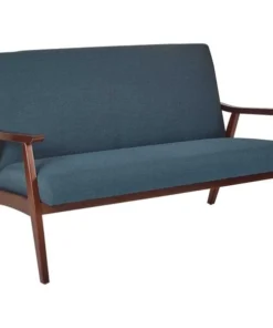 Ave 6 Davis Loveseat, Klein, Azure Fabric, 29" x 32"