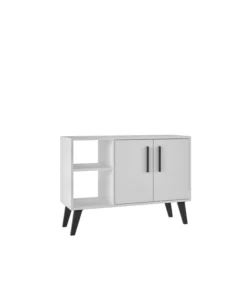 Manhattan Comfort Amsterdam 35.43" Sideboard with 4 Shelves in White
