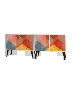 Manhattan Comfort Avesta 2-Piece Double Side Table in White and Stamp