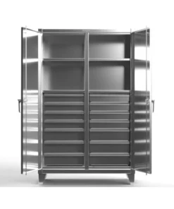 Strong Hold 12 Stainless Steel Storage Cabinet, 60" W, 78" H, Combination Wardrobe