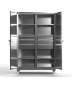 Strong Hold 12 Stainless Steel Storage Cabinet, 60" W, 78" H, Combination Wardrobe