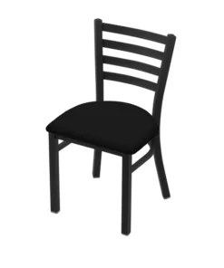 Holland Bar Stool Co. 400 Jackie 18" Chair with Black Wrinkle Finish and Black Vinyl Seat