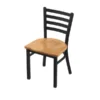 Holland Bar Stool Co. 400 Jackie 18" Chair with Black Wrinkle Finish and Medium Oak Seat