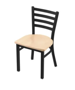 Holland Bar Stool Co. 400 Jackie 18" Chair with Black Wrinkle Finish and Natural Maple Seat