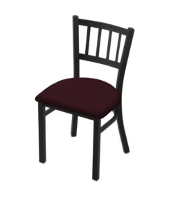 Holland Bar Stool Co. 610 Contessa 18" Chair with Black Wrinkle Finish and Canter Bordeaux Seat