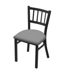 Holland Bar Stool Co. 610 Contessa 18" Chair with Black Wrinkle Finish and Canter Folkstone Grey Seat