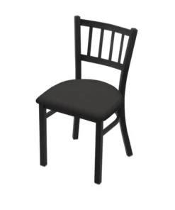 Holland Bar Stool Co. 610 Contessa 18" Chair with Black Wrinkle Finish and Canter Iron Seat