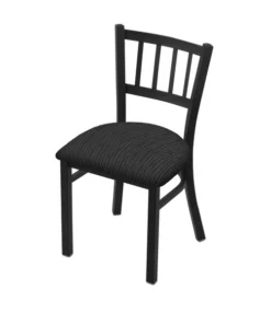 Holland Bar Stool Co. 610 Contessa 18" Chair with Black Wrinkle Finish and Graph Coal Seat