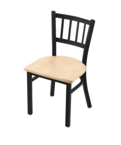 Holland Bar Stool Co. 610 Contessa 18" Chair with Black Wrinkle Finish and Natural Maple Seat