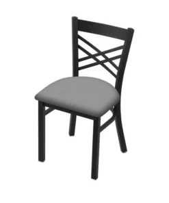 Holland Bar Stool Co. 620 Catalina 18" Chair with Black Wrinkle Finish and Canter Folkstone Grey Seat