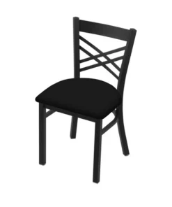 Holland Bar Stool Co. 620 Catalina 18" Chair with Black Wrinkle Finish and Black Vinyl Seat